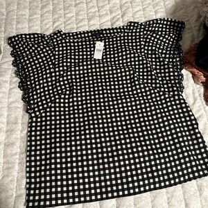 Ann Taylor gingham embroidered blouse